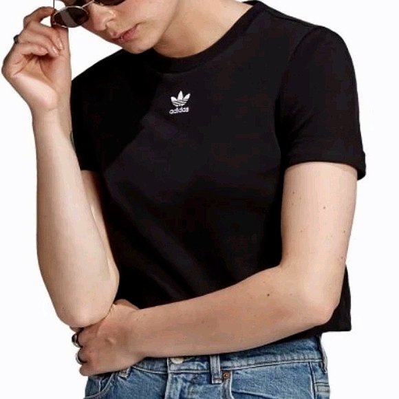 Adidas Roll-up Sleeve Crop Top - Women's XS - Picture 1 of 4